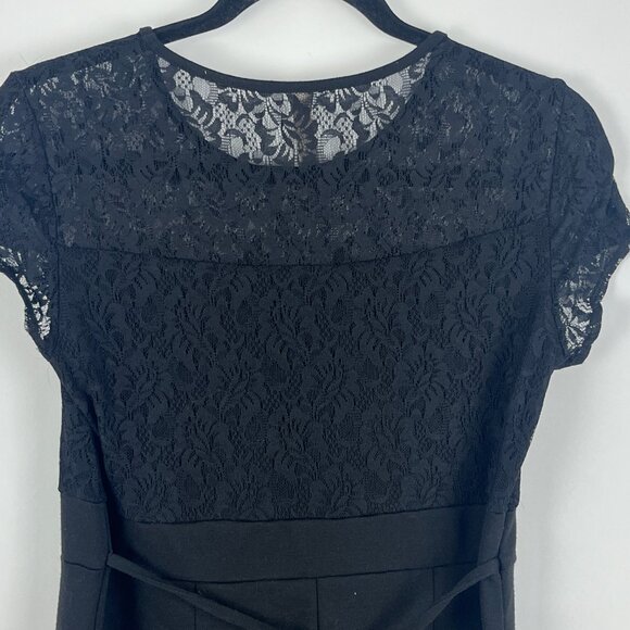 Thyme Maternity Dress Size S Black Short Sleeve Stretch 95% Nylon 5% Spandex - Picture 6 of 8